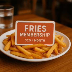 Fries for 20 subscrtiption restaurants